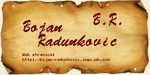Bojan Radunković vizit kartica